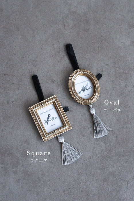 Resin hanging mini frame Oval Silver | Mini frame 3-piece set