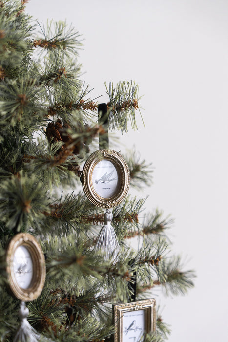 Resin hanging mini frame Oval Silver | Mini frame 3-piece set