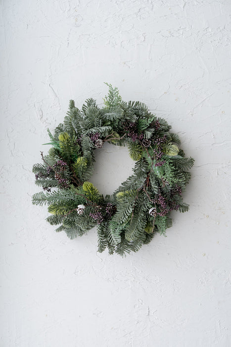 Silver Forest Wreath 45cm | Artificial Green Wreath