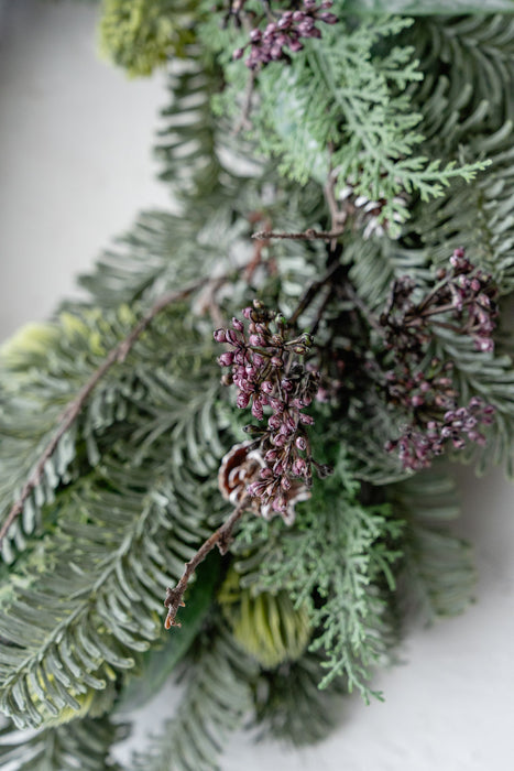 Silver Forest Wreath 45cm | Artificial Green Wreath