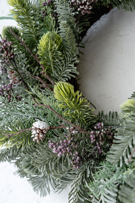 Silver Forest Wreath 45cm | Artificial Green Wreath
