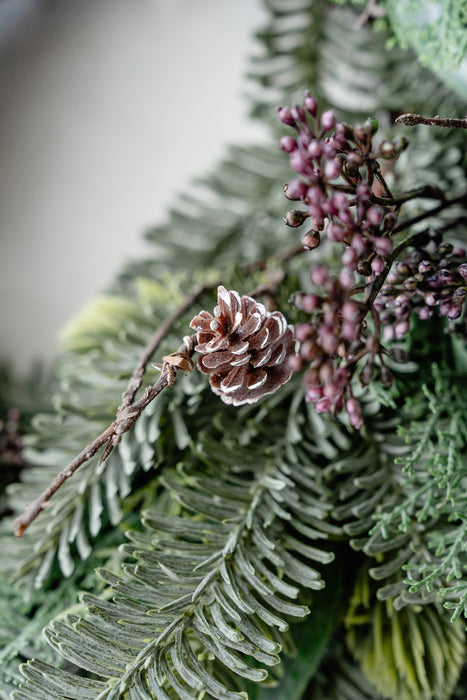 Silver Forest Wreath 45cm | Artificial Green Wreath