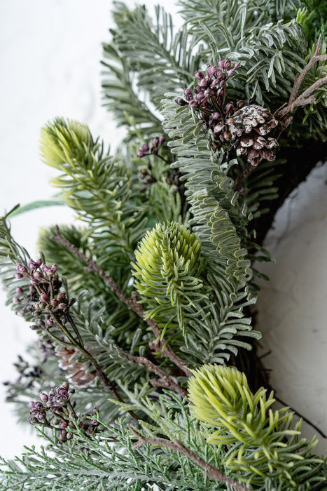 Silver Forest Wreath 45cm | Artificial Green Wreath