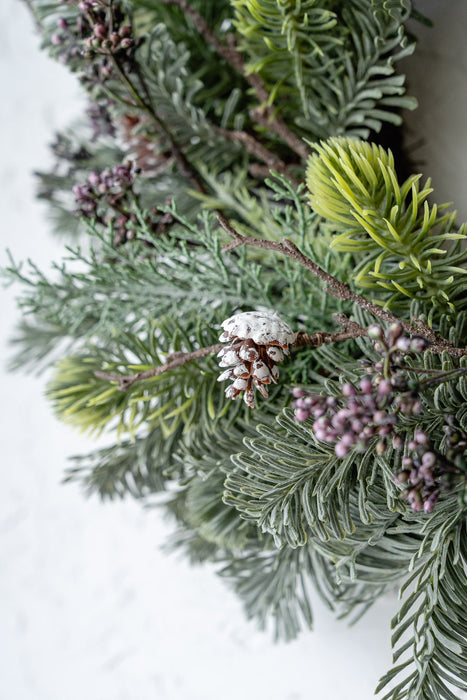 Silver Forest Wreath 45cm | Artificial Green Wreath