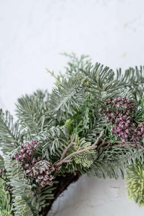 Silver Forest Wreath 45cm | Artificial Green Wreath