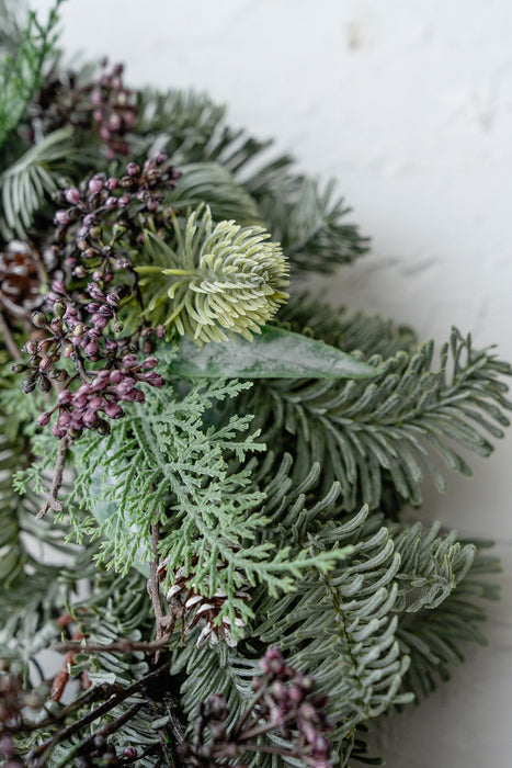 Silver Forest Wreath 45cm | Artificial Green Wreath