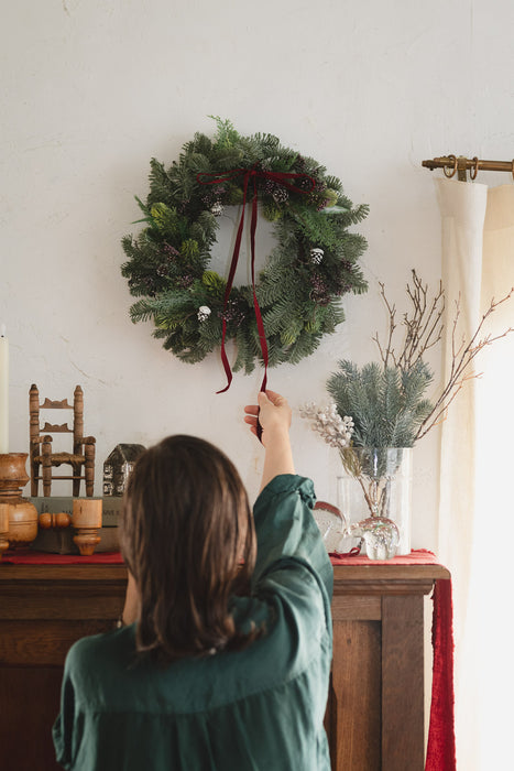 Silver Forest Wreath 45cm | Artificial Green Wreath