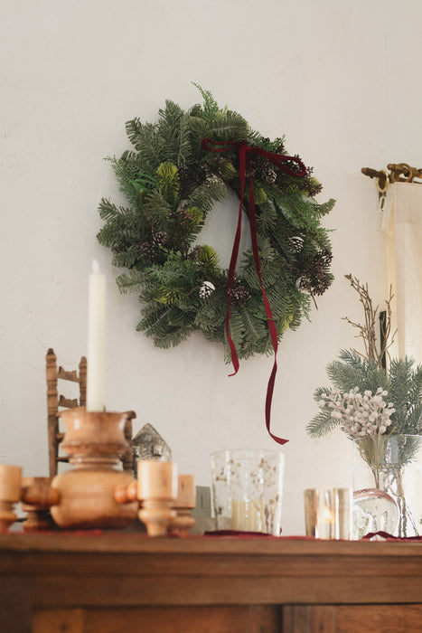 Silver Forest Wreath 45cm | Artificial Green Wreath
