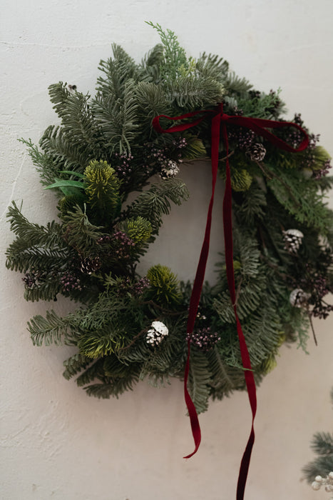 Silver Forest Wreath 45cm | Artificial Green Wreath