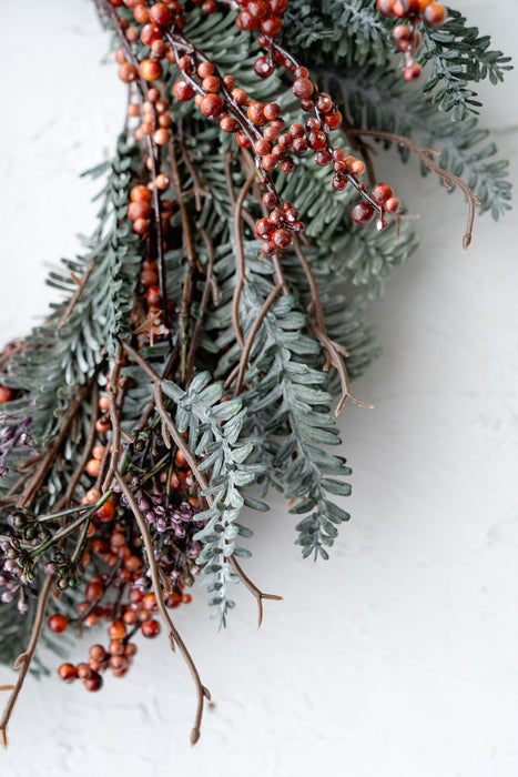 Berry Pick Wreath 45cm | Artificial Green Wreath