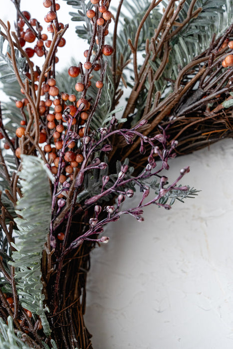 Berry Pick Wreath 45cm | Artificial Green Wreath