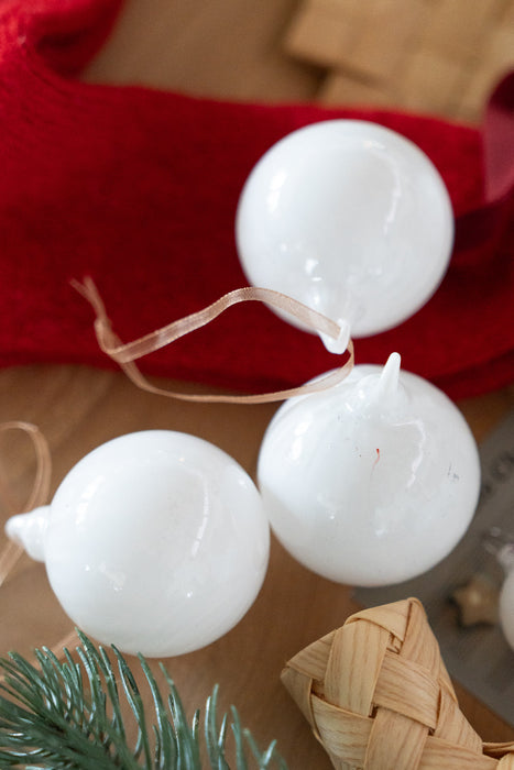 Nami White Ball | ガラスオーナメント