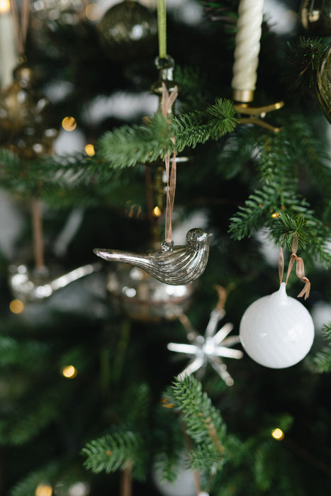 No.92 Silver Bird | Glass Ornament