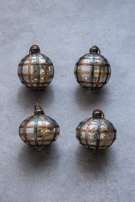 No.94 Check Silver 8cm | ガラスオーナメント