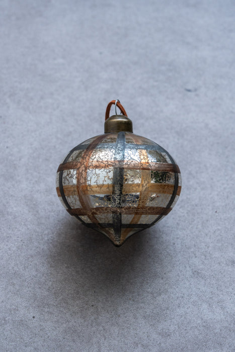 No.94 Check Silver 8cm | ガラスオーナメント