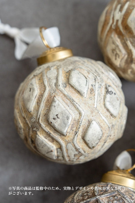 No.98 Rusty white 8cm｜ヴィンテージライクなクリスマスオーナメント
