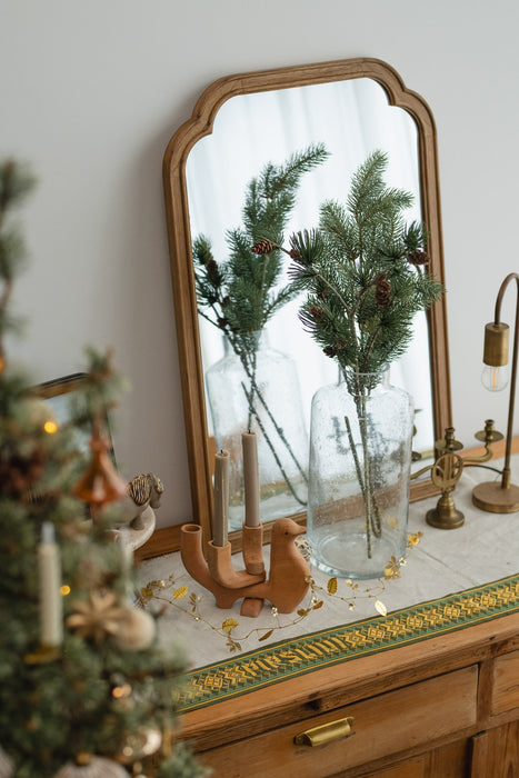 Wood arch mirror