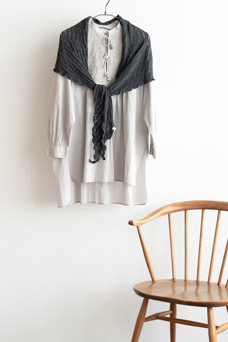 maison de soil | 60s ORGANIC CAMBRIC WITH EMB BANDED COLLAR EMB TUNIC