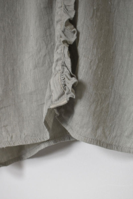 maison de soil | 60s AUTOLOOM LINEN/COTTON PLAIN OVERDYE FRILL COLLAR SHIRTS