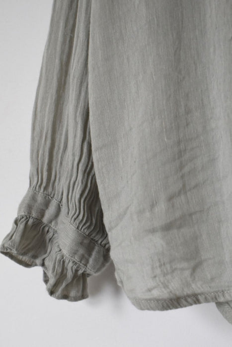 maison de soil | 60s AUTOLOOM LINEN/COTTON PLAIN OVERDYE FRILL COLLAR SHIRTS