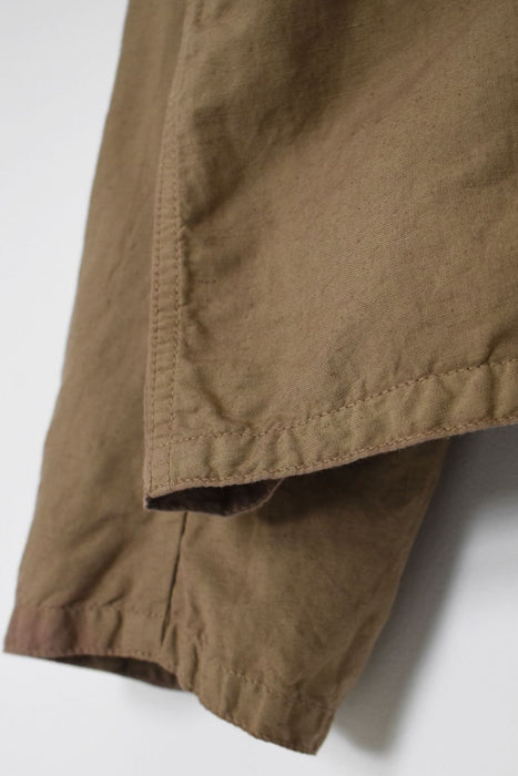 ARMEN | LINEN/COTTON PLAIN OVERDYE ROUND COLLAR DOUBLE JACKET