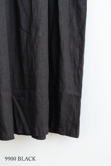 ARMEN | LINEN PLAIN OVERDYE BOAT NECK SLEEVELESS ONE-PIECE