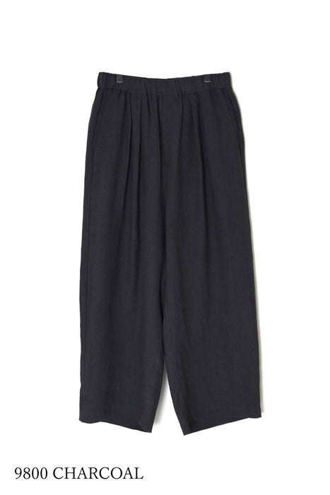maison de soil | 40s FRENCH LINEN DYED CANVAS 2TUCK WIDE EASY PANTS