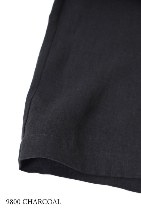 maison de soil | 40s FRENCH LINEN DYED CANVAS 2TUCK WIDE EASY PANTS
