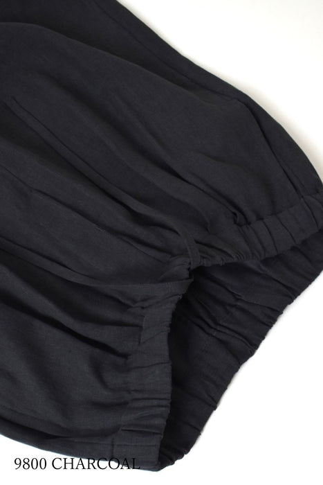 maison de soil | 40s FRENCH LINEN DYED CANVAS 2TUCK WIDE EASY PANTS