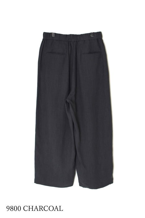 maison de soil | 40s FRENCH LINEN DYED CANVAS 2TUCK WIDE EASY PANTS