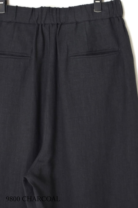 maison de soil | 40s FRENCH LINEN DYED CANVAS 2TUCK WIDE EASY PANTS