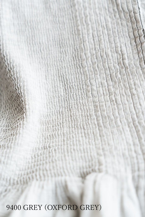 maison de soil | 80s ORGANIC MICRO CHECK OVERDYE CREW-NECK BUTTON SHIRT WITH MINI PINTUCK