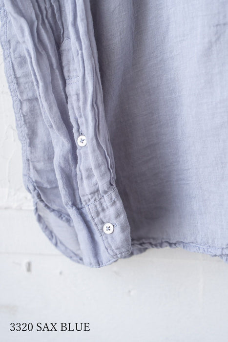 ARMEN | 60s SINGLE GAUZE PLAIN OVERDYE UTILITY BANDED COLLAR SHIRT