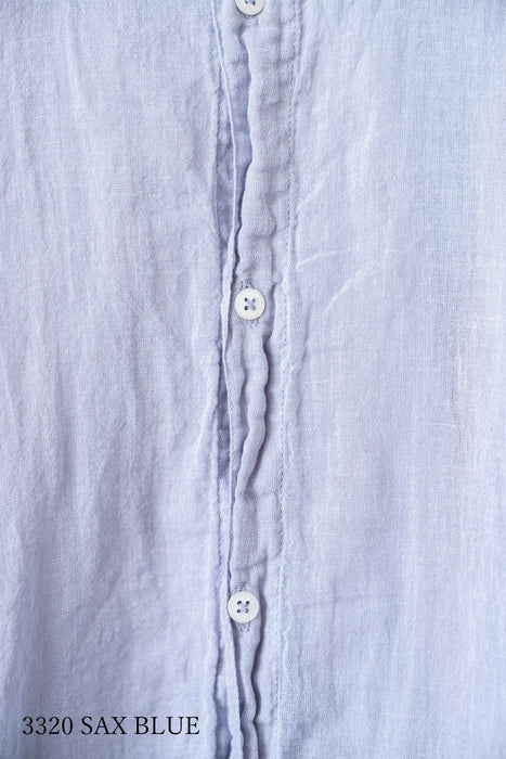 ARMEN | 60s SINGLE GAUZE PLAIN OVERDYE UTILITY BANDED COLLAR SHIRT
