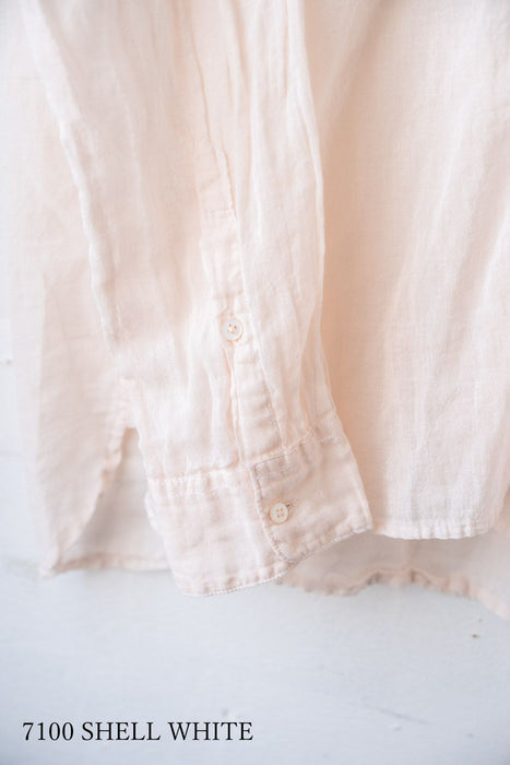 ARMEN | 60s SINGLE GAUZE PLAIN OVERDYE UTILITY BANDED COLLAR SHIRT