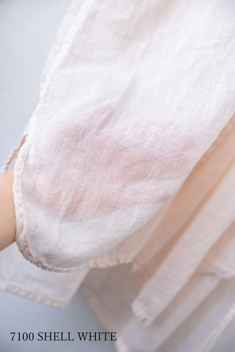 ARMEN | 60s SINGLE GAUZE PLAIN OVERDYE UTILITY BANDED COLLAR SHIRT