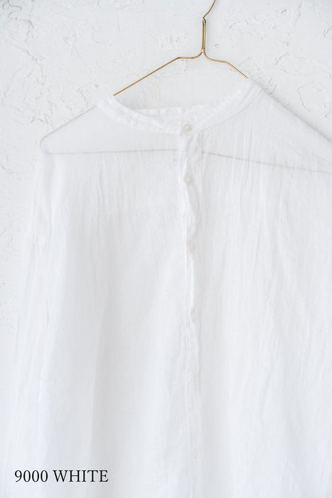 ARMEN | 60s SINGLE GAUZE PLAIN OVERDYE UTILITY BANDED COLLAR SHIRT