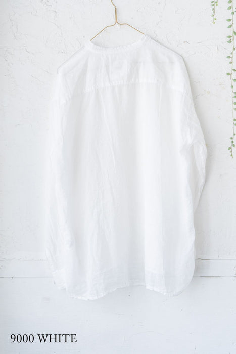 ARMEN | 60s SINGLE GAUZE PLAIN OVERDYE UTILITY BANDED COLLAR SHIRT