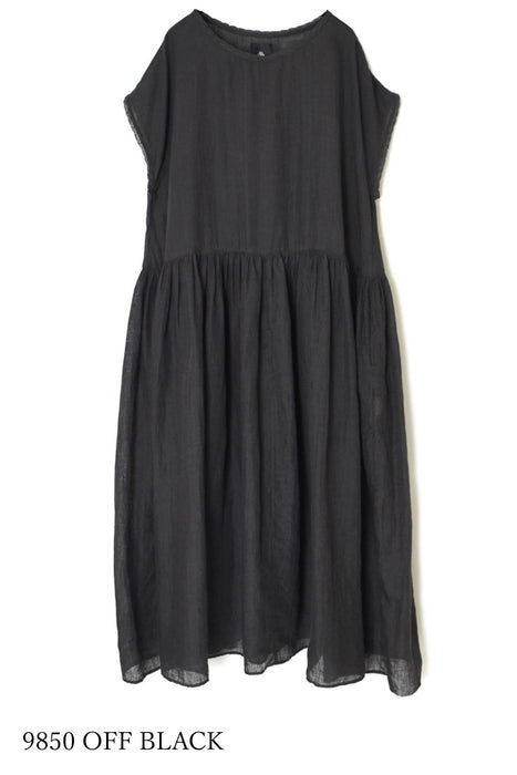 maison de soil | 80s POWER LOOM LINEN PLAIN BOAT-NECK LACE PULLOVER DRESS