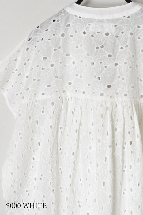 SOIL | ALL HEMLA V-NECK PINTUCK FRENCH/SL SHIRT