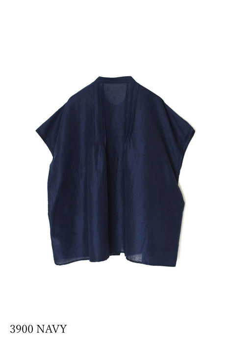 SOIL | 60s AUTO LOOM COTTON/LINEN PLAIN BANDED COLLAR FRENCH/SL PINTUCK SHIRTS