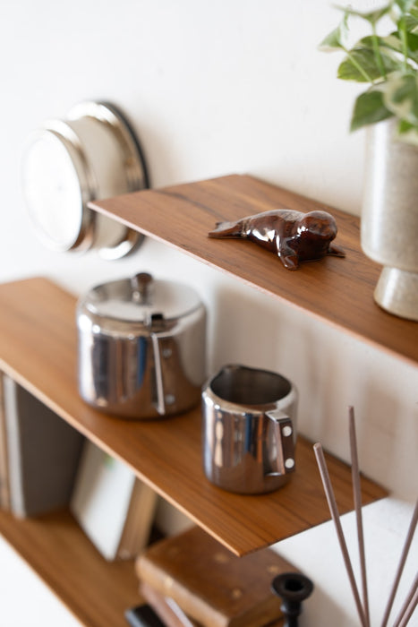 Teak Thin shelf | Shelf with integrated shelf bracket