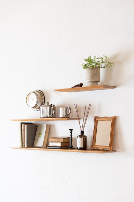 Teak Thin shelf | Shelf with integrated shelf bracket
