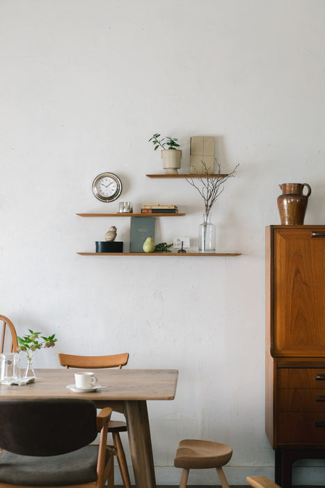 Teak Thin shelf | 棚受け一体型シェルフ
