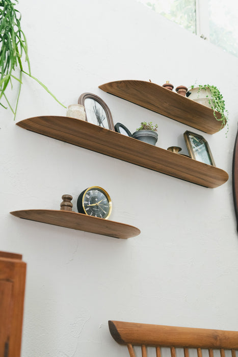 Teak Smooth shelf W900 | Long shelf with integrated shelf brackets