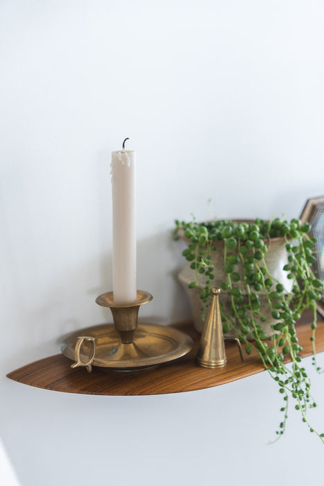 Teak Smooth shelf W900 | Long shelf with integrated shelf brackets