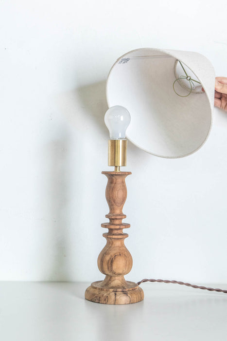 Rustic Wood Table Light 
