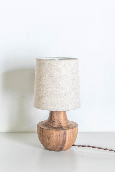 Rustic Wood Curved Table Light 