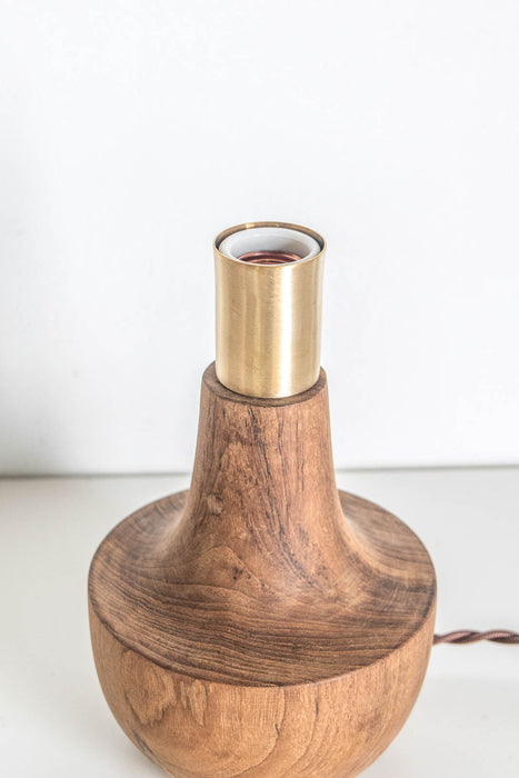 Rustic Wood Curved Table Light 