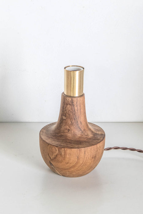 Rustic Wood Curved Table Light 